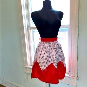 Vintage Red and White Polka Dot handmade apron